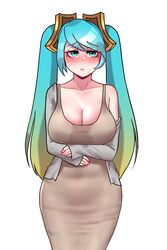 big_breasts blue_eyes blue_hair dochi female league_of_legends sona_buvelle tagme rating:Explicit score:101 user:ugaugaugau12e