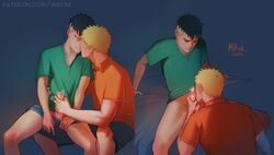 2boys bandage bandaged_arm bed bed_sheet black_hair blonde_hair blowjob blue_eyes blush boruto:_naruto_next_generations bottomless censored closed_eyes clothed clothed_sex clothing dad_blowing_son dad_stroking_son dilf erection father_and_son fellatio gay gay_blowjob gay_handjob gay_incest gay_kissing gay_sex giving_head going_down_on handjob heart_censor holding_penis incest kawaki kissing kissing_penis kneeling legs light-skinned_male light_skin male male/male male_only mature mature_male mbyak naruto naruto_(series) no_underwear nose_blush older_male older_man_and_younger_boy on_bed on_knees oral oral_sex pants_removed partially_clothed patreon_username penis penis_on_face penis_out piercing piercings pointless_censoring romantic_ambiance sex shaved_sides shorts shorts_down shounen_jump sitting sitting_on_lap sitting_on_person small_dom_big_sub spread_legs sucking_off t-shirt teenager thighs uzumaki_naruto whisker_markings whiskers yaoi rating:Explicit score:125 user:kurosara