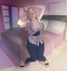 1girls arttoru blonde_hair brown_eyes cleavage female female_only forehead_jewel fully_clothed hourglass_figure huge_breasts long_hair naruto solo tight_clothing tsunade rating:Safe score:235 user:The_Realistic