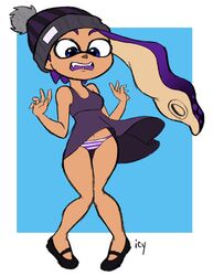 1girls accidental_exposure beanie blue_eyes domino_mask dress dress_lift embarrassed_underwear_female euf female female_only inkling inkling_girl iseenudepeople long_ears long_hair nintendo panties purple_hair sharp_teeth shimapan solo solo_female splatoon splatoon_2 tentacle_hair underwear updress wind_lift windy_dress rating:Questionable score:48 user:owo64