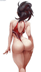 1girls absurd_res artist_signature ass ass_focus back_view backless_swimsuit bare_shoulders big_ass bimbo black_hair bubble_butt cutesexyrobutts edit favorite female female_focus female_only from_behind hand_on_ass hi_res hourglass_figure huge_ass light-skinned_female light_skin long_hair momo_yaoyorozu my_hero_academia one-piece_swimsuit open_clothes partially_clothed partially_nude ponytail red_one-piece_swimsuit red_swimsuit revealing_clothes shounen_jump sling_bikini standing swimsuit teenager thick_ass thick_thighs thighs thin_waist tied_hair tight tight_clothing tight_fit upscaled watermark wedgie white_background wide_hips rating:Questionable score:1460 user:Myth47