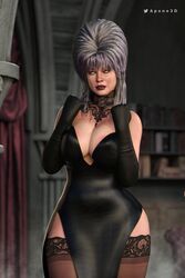 1girls 3d apone3d big_breasts breasts busty cosplay dress elvira elvira:_mistress_of_the_dark female female_focus female_only goth goth_girl green_hair hourglass_figure large_breasts light-skinned_female light_skin lipstick long_hair makeup mortal_kombat mortal_kombat_11 nylons pose posing sindel solo stockings tagme thick_thighs thunder_thighs twindel wide_hips rating:Questionable score:82 user:playwithmyrocket