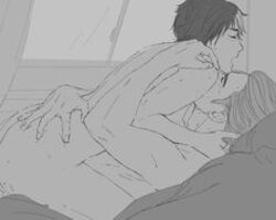  asanoya azumane_asahi gay gay_sex haikyuu!! hair_down holding_partner laying_down laying_on_person nishinoya_yuu riding yaoi  rating:explicit score: user:nishi_noya