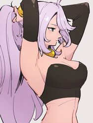 android_21 android_21_(good) armpits arms_up breasts cleavage dragon_ball dragon_ball_fighterz kemachiku large_breasts long_hair majin_android_21 monster_girl tagme tubetop rating:Explicit score:104 user:ArtBro