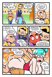 1boy 2girls alternate_ass_size alternate_breast_size android_18 ass bald big_ass big_breasts blonde_hair blue_eyes blue_hair blush breasts bulma_briefs cheating comic cuckquean dialogue doggy_style dragon_ball dragon_ball_super dragon_ball_z english_text eyes_rolling_back from_behind krillin kuririn large_breasts sex shamefuldisplay shounen_jump size_difference straight strawberry_panties swingers tex rating:Explicit score:219 user:thethinkerwhothinks