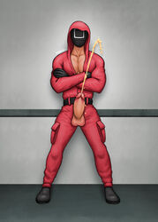 1boy gay gloves hard_on hoodie male male_only mask masked mrbulge_ netflix peeing penis penis_out pink_guard pissing_on_floor solo square_(squid_game) squid_game track_suit urine rating:Explicit score:27 user:thatshot96