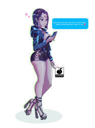 buttplug dc dc_comics earrings grey_skin high_heels holding_object jewel_buttplug large_breasts linkartoon princess_plug rachel_roth raven_(dc) smooth_skin tagme teen_titans texting tight_clothing very_high_heels white_background rating:Explicit score:183 user:meriko