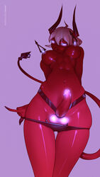 1futa areolae balls breasts clothing demon_girl erection futa_only futanari glowing_balls glowing_eyes glowing_genitalia glowing_nipples glowing_penis humanoid humanoid_penis hypnotic hypnotizing_viewer medium_breasts nipples nude panties panties_down penis red_skin simple_background solo standing succubus tailbox rating:Explicit score:108 user:Atreides