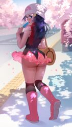 1girls ass big_ass big_butt blue_eyes blue_hair dawn_(pokemon) eye_contact game_freak ice_cream looking_at_viewer looking_back nintendo pokemon pokemon_bdsp pokemon_dppt popsicle skirt skirt_lift solo standing sumisumii thick_thighs thighs rating:Questionable score:238 user:Bikuta69