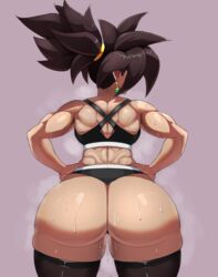 1girls 2023 ass back_muscles big_ass black_hair bubble_butt clothing crop_top dat_ass dragon_ball dragon_ball_super draw_this_in_your_style dumptruck_ass ear_piercing earrings fat_ass female female_only female_saiyan fusion hands_on_hips huge_ass kappa_spark kefla large_ass legwear muscular_female piercing potara_earrings rear_view saiyan shorts solo sweat thick_ass thick_thighs thighhighs wide_hips rating:Questionable score:239 user:Rex_Hollins