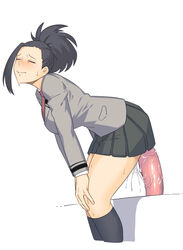 1girls ambiguous_penetration big_breasts black_hair blush breasts dildo dildo_sitting dyun female genital_fluids momo_yaoyorozu my_hero_academia object_insertion school_uniform sex_toy skirt solo thick_thighs thighs u.a._school_uniform rating:Explicit score:464 user:Bikuta69