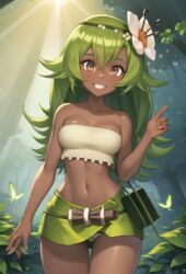  ai_generated amalia leaf_clothing leatheread princess_amalia_sheran_sharm wakfu yellow_eyes  rating:explicit score: user:leatheread