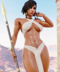 1girls 3d abs ancient_egypt big_breasts breasts dark-skinned_female egyptian female female_only fit fit_female gold_jewelry nemesis_3d overwatch overwatch_2 pharah shiny_skin tattoo thick_thighs thighs rating:Explicit score:225 user:Nemesis_3d