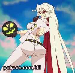 1girls :p animated ass ass_shake big_ass big_butt bouncing_breasts breasts eye_contact female guilty_gear jack-o'_valentine long_hair looking_at_viewer looking_back no_sound red_eyes rtil smile solo standing thick_thighs thighs tight_clothing tight_pants video white_hair rating:Questionable score:160 user:Bikuta69