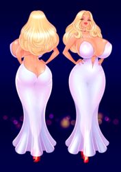 1girls absurdres akiranime ass ass_cleavage ass_cutout back_view backboob backless backless_clothes backless_dress backless_outfit bare_shoulders belly_button blonde_hair blue_background blush braless breasts bursting_breasts busty butt_crack clarissa_(akiranime) cleavage collarbone covered_erect_nipples curvaceous curvy curvy_body curvy_female curvy_hips dimples_of_venus dot_nose dress enormous_breasts erect_nipples erect_nipples_under_clothes evening_dress evening_gown eyebrows eyelashes female female_focus from_behind front_and_back front_view full_body green_eyes hi_res high_heeled_shoes high_heels high_resolution highres hourglass_figure huge_ass huge_breasts huge_butt huge_lips huge_nipples jewelry lips lipstick long_hair makeup mascara multiple_views naughty naughty_face naughty_smile navel navel_cutout necklace no_bra no_panties original original_character red_footwear red_high_heels red_lips red_lipstick red_shoes seductive seductive_eyes seductive_look seductive_smile see-through see-through_clothing see_through see_through_clothing sheer sheer_clothing shiny shiny_breasts shiny_hair shiny_shoes solo spotlights thick_lips thigh_gap thin_eyebrows top_heavy very_long_hair voluptuous rating:Explicit score:174 user:ron50