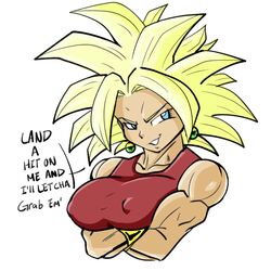 arms_crossed arms_crossed_under_breasts big_breasts breasts dialogue dragon_ball dragon_ball_super female female_only female_saiyan kefla legendary_super_saiyan muscles muscular muscular_female pseudocel saiyan solo solo_female super_saiyan universe_6/universe_7 universe_6_saiyan/universe_7_saiyan rating:Explicit score:79 user:Rachel_Raven