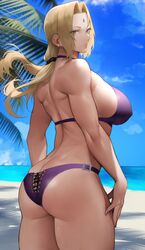 1girls ass big_breasts bikini blonde_hair breasts eye_contact long_hair looking_at_viewer mature_female naruto naruto_(series) nipple_bulge sideboob solo standing thick_thighs thighs tsunade yellow_eyes yoshi55level rating:Questionable score:260 user:Bikuta69