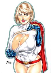 1girls blonde_hair blue_eyes boob_window dc dc_comics female fred_benes huge_breasts large_breasts lipstick looking_at_viewer nipple_piercing power_girl short_hair solo teasing rating:Explicit score:125 user:VoyeurX