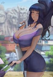 1girls 2021 alternate_breast_size alternate_hairstyle araneesama artist_signature bag big_breasts black_hair blush booty_shorts boruto:_naruto_next_generations breasts choker cleavage clothed clothed_female cutesexyrobutts_(style) female female_focus female_only headband hi_res holding_object huge_breasts hyuuga_hinata large_breasts lavender_eyes long_hair long_ponytail looking_at_viewer mature_female midriff milf mother naruto naruto_(series) outdoors ponytail purple_topwear short_shorts shorts solo solo_female stroller thick_thighs thighs rating:Questionable score:555 user:Cero_Oscuras