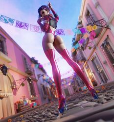 3d ass athletic_female female high_heels human latina leotard low-angle_view nail_polish noahgraphicz overwatch public sombra rating:Questionable score:289 user:sadismember