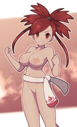 areolae blush decensored edit female fists flannery_(pokemon) functionally_nude hair_tie lamb-oic029 light-skinned_female light_skin long_hair looking_at_viewer medium_breasts navel nintendo pokemon pussy red_eyes red_hair smile smiling_at_viewer solo standing third-party_edit uncensored video_games rating:Explicit score:155 user:ONDOGHO842