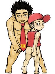 abs ass barefoot baseball_cap bottomless clothing diddy_kong donkey_kong donkey_kong_(series) frown hair hat human humanized male male_only multiple_males nintendo nude round_ears short_hair size_difference standing tagme rating:Explicit score:3 user:bot