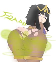 1girls ass_cleavage big_ass big_butt black_hair butt_crack fart fart_cloud fart_fetish farting fire_emblem fire_emblem_awakening looking_back nintendo protorepulsive purple_eyes repulsiveproto short_hair smile solo_female tharja_(fire_emblem) thick_thighs tights torn_clothes torn_clothing rating:Explicit score:24 user:anon84048