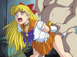 1boy 1girls arms_held_back begging begging_for_mercy bending_over bent_over big_dom_small_sub bishoujo_senshi_sailor_moon blonde_hair blue_eyes bodysuit bow captured chain_leash chains choker collar crying crying_with_eyes_open defeated doggy_style earrings fat_man forced gloves grabbing hair_ornament hair_ribbon helpless kidnapped leash long_gloves long_hair minako_aino moaning orange_clothing partial_male rape red_ribbon sailor_senshi_uniform sailor_uniform sailor_venus screaming size_difference skirt tare-katsu tiara torn_clothes torn_clothing wrist_grab rating:Explicit score:188 user:tf141