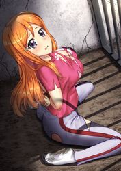 1girls big_breasts bleach bondage bra captured cell defeated dungeon ginger ginger_hair gray_eyes grey_eyes hands_behind_back hands_tied helpless imminent_rape inoue_orihime kidnapped large_breasts long_hair orange_hair pink_bra pink_clothing pink_shirt pixiv prison rape rope rope_bondage scared schoolgirl silver_eyes socks tights torn_clothes torn_clothing torn_legwear torn_shirt unknown_artist worried worried_expression wrist_cuffs rating:Explicit score:138 user:tf141