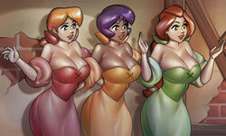 3girls alex_(totally_spies) beauty_and_the_beast big_breasts black_hair blonde_hair blue_eyes breasts brown_eyes cleavage clover_(totally_spies) cosplay crossover crossover_cosplay dark_skin disney dress female female_only green_eyes group human large_breasts pale_skin ph red_hair sam_(totally_spies) the_bimbettes thick_thighs totally_spies trio wide_hips rating:Safe score:224 user:justausername