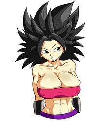 1girls abs black_eyes black_hair boob_tube bracelet bracer breast_squeeze breasts_too_big caulifla clothing dragon_ball dragon_ball_super large_breasts looking_to_the_side muscular_female nipple_bulge nipples_visible_through_clothing pseudocel smile solo sports_bra rating:Explicit score:156 user:Duncan33303