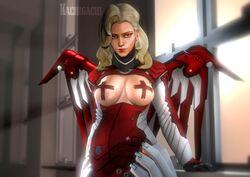 1girls 3d big_breasts breasts eidgenossin_mercy exposed_breasts female female_only kachigachi looking_at_viewer mercy overwatch pasties solo rating:Explicit score:42 user:starboyjoe