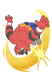  felid feral fur generation_7_pokemon incineroar male mammal nintendo pokemon pokemon_(species) red_body red_fur solo takataka  rating:safe score: user:bot