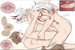 2boys arataki_itto balls blush body_markings dog_ears dog_tail feet gay genshin_impact gorou_(genshin_impact) horns long_hair male_only nipples penetration prostate rinrink20 tail x-ray yaoi rating:Explicit score:186 user:kazuhaphag