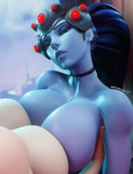 2girls 3d athletic_female big_breasts blizzard_entertainment breadblack breast_press breast_squish breast_to_breast breasts earrings eyewear_on_head female female_only high_resolution highres human large_breasts long_hair looking_at_viewer overwatch ponytail tracer widowmaker yellow_eyes rating:Explicit score:182 user:gongchu