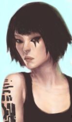  black_hair faith faith_(mirror's_edge) faith_connors female female gloves lowres mirror's_edge mirrors_edge nko short_hair solo tattoo  rating:safe score: user:bot