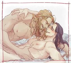 2boys adoptive_siblings beard eye_contact facial_hair gay human human_only light-skinned_male light_skin loki_(marvel) long_hair_male male_only marvel marvel_cinematic_universe muscular_male nude_male smile thor_(marvel) thor_(series) yaoi rating:Explicit score:16 user:ThorTheWhore