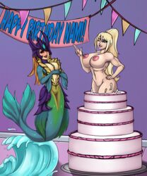 2021 alternate_version_available banner birthday birthday_cake commission eirhjien female_only league_of_legends marai mermaid metroid naked nami_(league_of_legends) nude pop_out_cake samus_aran rating:Explicit score:22 user:Lungdrakkar