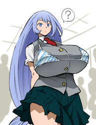 1girls ? ahemaru altered_common_sense big_breasts bikini bikini_bra bikini_top breasts button clothed clothes erect_nipples_under_clothes female female_focus gigantic_breasts henriiku_(ahemaru) huge_breasts large_breasts long_hair long_hair_female my_hero_academia necktie nejire_hado people_in_background public question_mark school school_hall school_uniform schoolgirl shounen_jump simple_background solo_focus speech_bubble spoken_question_mark striped_bikini striped_bikini_top text_bubble thighs thought_bubble u.a._school_uniform very_long_hair wardrobe_error rating:Questionable score:392 user:eldkfwkd321