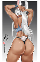 1girls almualim ass ass_focus athletic_female big_ass big_butt breasts brown_skin bubble_ass bubble_butt bunny_ears bunny_tail daniel_ahumada dark-skinned_female dat_ass female fit_female long_hair miruko muscular_female my_hero_academia rumi_usagiyama solo thick_thighs thighs white_hair rating:Questionable score:283 user:Bikuta69