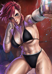 1girls abs action_pose arcane arcane_vi arm_wraps attacking_viewer bare_arms bare_shoulders bare_skin bare_thighs big_breasts big_thighs blue_eyes bra breasts child_bearing_hips cleavage clenched_fist clenched_fists clothed clothing dandon_fuga dirt ear_piercing face_tattoo female female_focus female_only fist fit fit_female hips large_breasts league_of_legends lighting looking_at_viewer muscular muscular_female navel nose_piercing nose_ring piercing pink_hair shiny_skin short_hair sideboob solo solo_female solo_focus standing tattoo thick_hips thick_thighs thighs toned toned_female underboob underwear vi wide_hips wrapped_arms wrapped_hands rating:Safe score:97 user:Hentai_Bro69