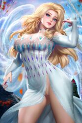 1girls blonde_hair blue_eyes disney edit elsa_(frozen) female female_only frozen_(film) frozen_2 large_breasts long_hair neoartcore no_panties nudtawut_thongmai pussy pussy_hair pussy_peek smile solo upskirt rating:Explicit score:144 user:deleted8969