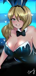 1girls blonde_hair bowtie breasts bunny_ears bunnysuit cleavage female female_only five_nights_at_freddy's five_nights_at_freddy's:_security_breach green_eyes hi_res human large_breasts neckwear open_smile playboy_bunny smile solo vanessa_(fnaf) vixenery rating:Questionable score:472 user:WatchTheLanguage