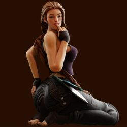 1girls bare_shoulders bedroom_eyes big_ass blue_eyes braid breasts brown_hair clothed crop_top feet female female_only finger_to_mouth fingerless_gloves fortnite freckles hair hand_on_ass haven_(fortnite) knife long_hair looking_at_viewer looking_back no_bra side_view sideboob simple_background sitting solo solo_female solo_focus tagme toes weapon rating:Questionable score:46 user:chavezxd8