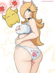 ass cat_ears cat_lingerie looking_back luma mario_(series) nintendo princess_rosalina super_mario_galaxy zeromomentai rating:Explicit score:154 user:Dobedobedoba