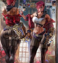 abs arcane arcane_vi ass ass_focus big_ass big_breasts big_butt big_hips big_thighs cleavage clothed clothed_female female female_focus female_only hourglass_figure huge_ass huge_breasts huge_butt huge_hips huge_thighs large_ass large_breasts large_butt league_of_legends mechanical_arm muscles muscular muscular_female sakimichan tattoos vi wide_hips rating:Explicit score:216 user:mangaboy69