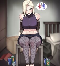 1girls arms_behind_back bedroom blonde_hair blush bondage bound breasts chair clothing female fishnet_legwear fishnets flustered full_bladder ino_yamanaka large_breasts legs looking_at_viewer midriff milfxxxiii naruto naruto:_the_last naruto_shippuden navel ninja omorashi restrained rope sitting skirt sweatdrop thought_bubble tied_up rating:Questionable score:272 user:crazybaby