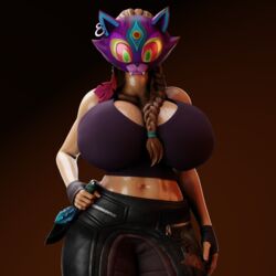 artist_request big_breasts fortnite glistening haven_(fortnite) mask sweaty thick_thighs rating:Questionable score:7 user:LastGrandkid