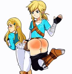 1boy 1boy1girl 1girls adrienoir angry animated ass assertive assertive_male blonde_hair blue_shirt blush breath_of_the_wild brought_to_obedience ceased_resistance crying dominant_male domination happy_dom happy_male horny_female hylian jiggling_ass left-handed link link_(breath_of_the_wild) long_hair looking_back looking_back_at_partner male maledom nintendo non_resistant obedience obedient_sub open_mouth over_the_knee_spanking pointy_ears princess princess_zelda red_ass royalty secretly_loves_it smile spank_marks spanking submissive submissive_female the_legend_of_zelda zelda_(breath_of_the_wild) rating:Explicit score:92 user:Raijin8942