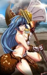 1girls angry ass awesomeerix axe bare_midriff bare_thighs blue_eyes blue_hair boat breasts cleavage fire_emblem fire_emblem_awakening gloves long_hair lucina_(fire_emblem) medium_breasts nintendo pelvic_curtain solo thighs tiara weapon rating:Questionable score:12 user:Flake456